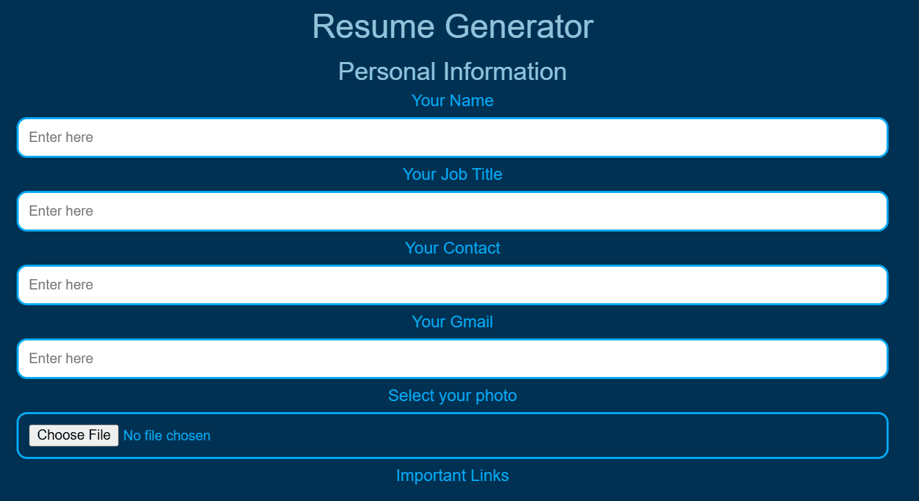 Resume Generator